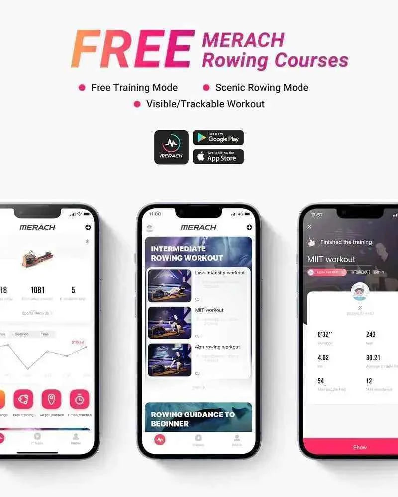 Merach 950r3z Dual Resistance Wood Rower