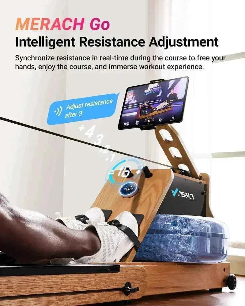 Merach 950r3z Dual Resistance Wood Rower