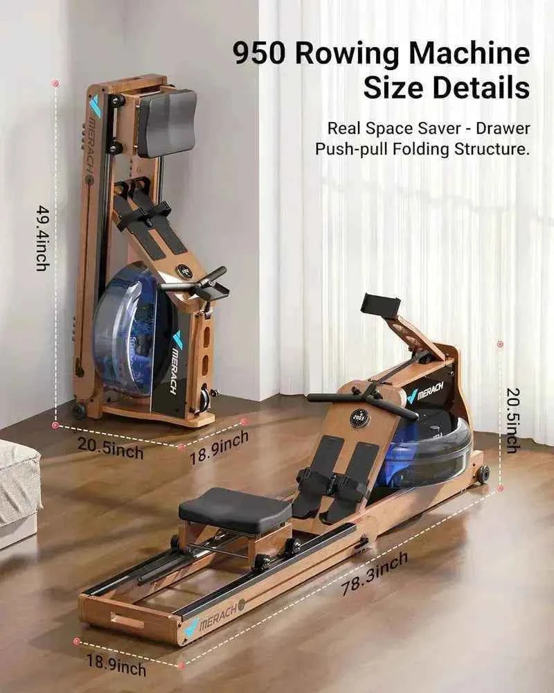 Merach 950r3z Dual Resistance Wood Rower