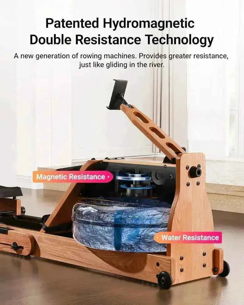 Merach 950r3z Dual Resistance Wood Rower