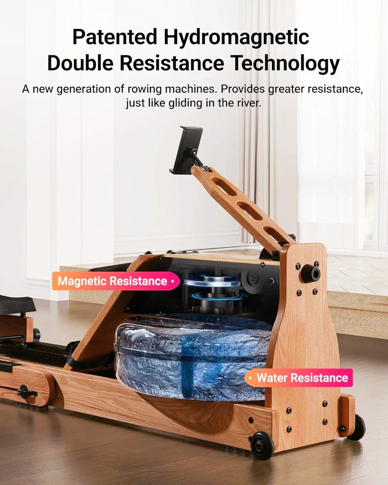 Merach 950 Dual-Resistance Wood Rowing Machine