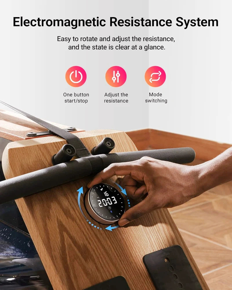 Merach 950 Dual-Resistance Wood Rowing Machine