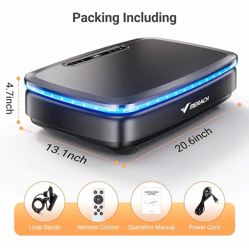 MR-2439b1 Vibration Plate with Bands and Cool Lights - Merach US