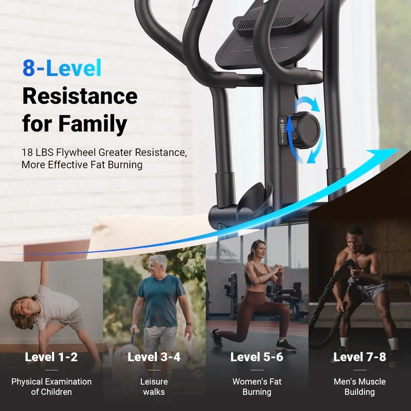 E27b3 Manual Resistance Elliptical Machine with 470mm Stride