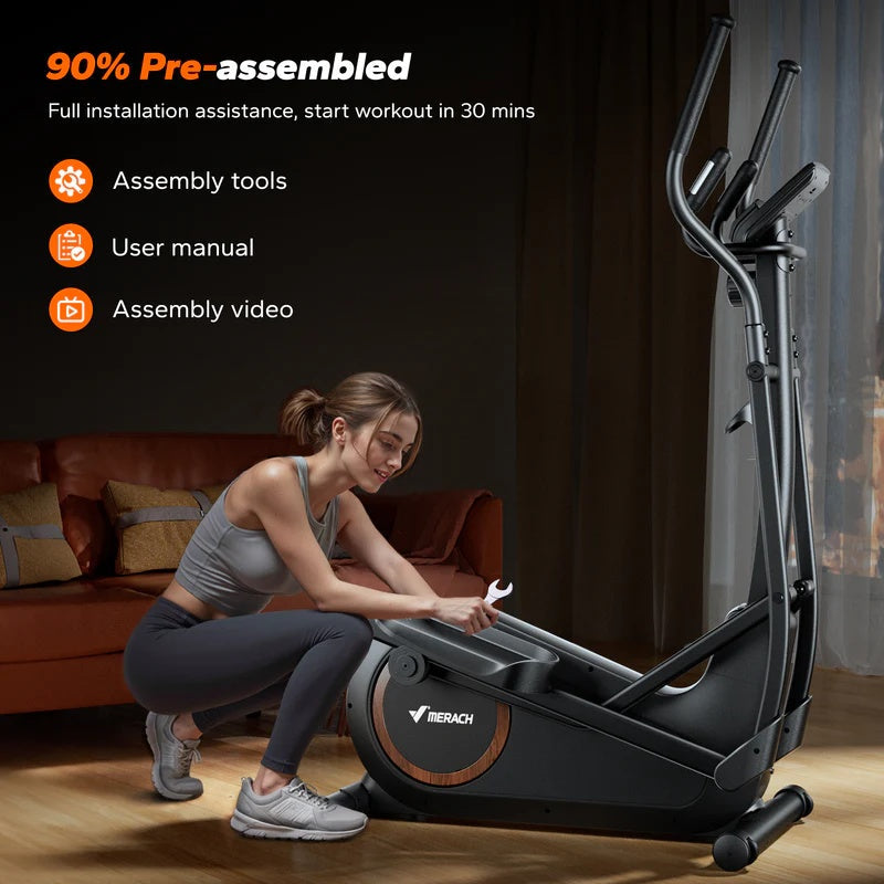 New Arrival Merach E33B4 Elliptical with multi Resistance Levels for Home Exercise - Merach US