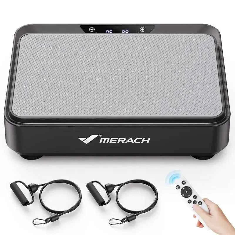 MR-2441B Mini Vibration Plate with Resistance Ropes for Whole Body Fitness - Merach US