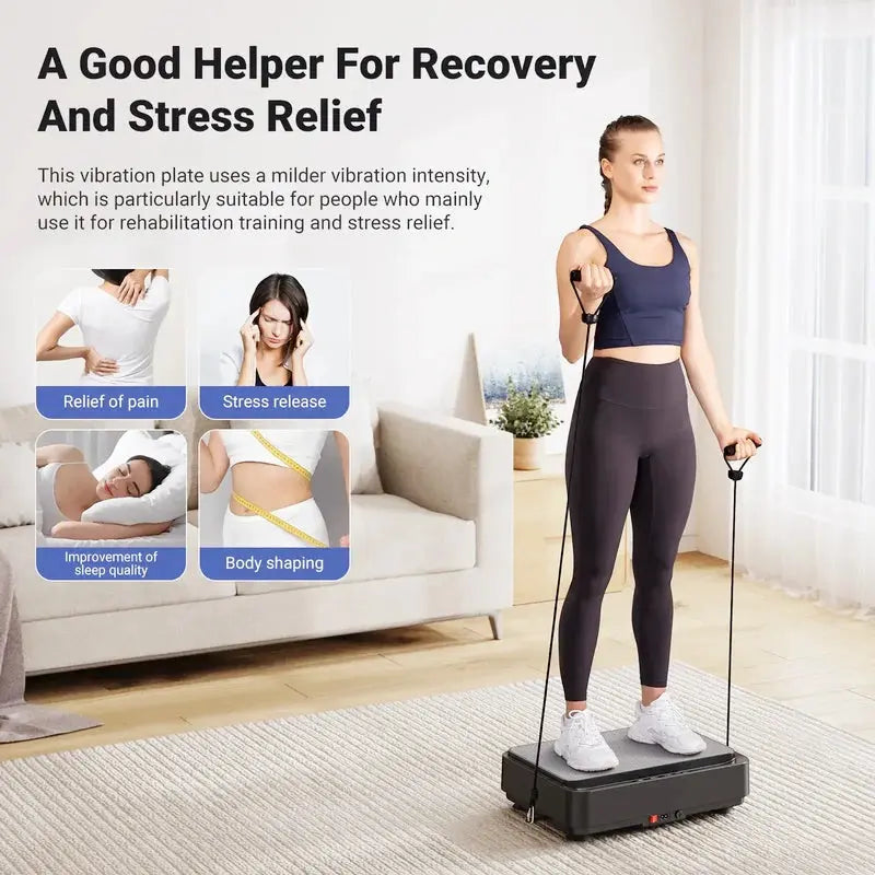 MR-2441B Mini Whole Body Vibration Plate with tension ropes - Merach US