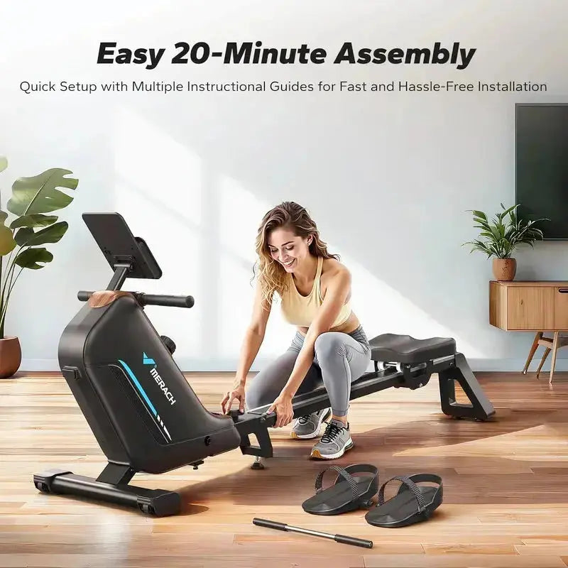 16-Level Magnetic Resistance Rowing Machine Indoor Fitness R15 Rower - Merach US