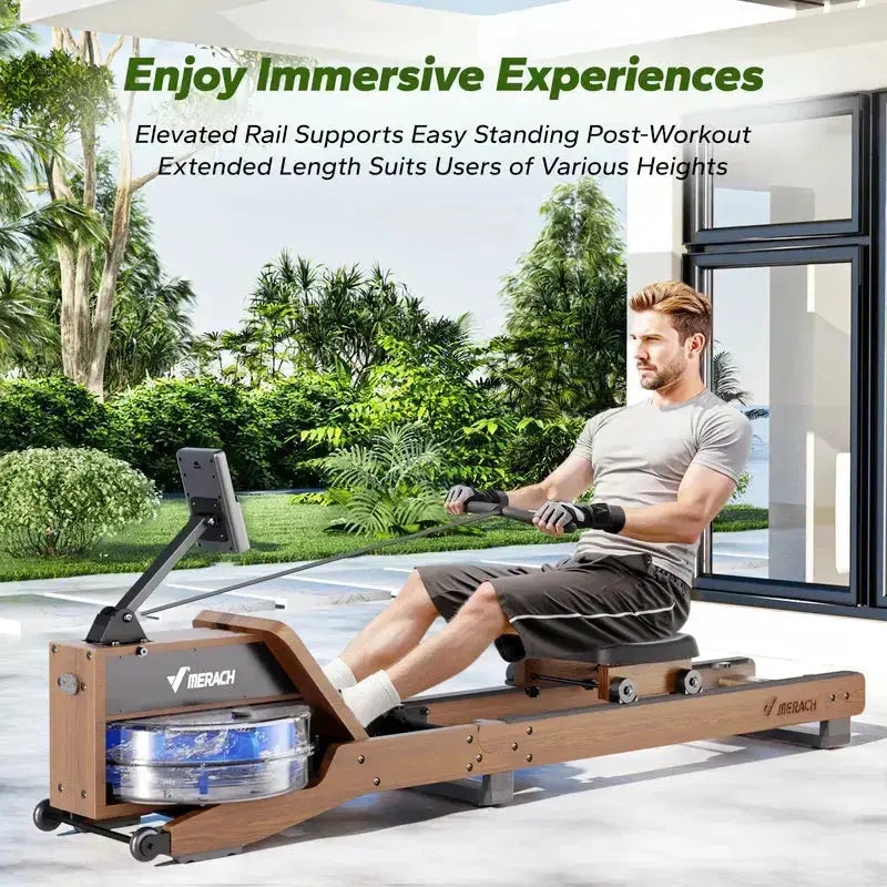 R23 Water Resistance Wood Rowing Machine - Merach US