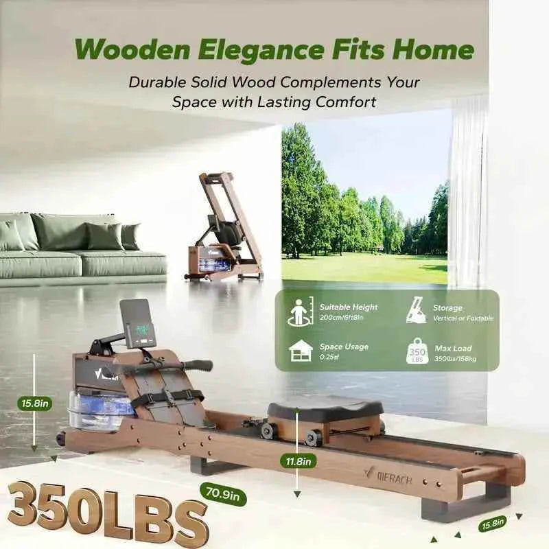 R23 Water Resistance Wood Rowing Machine