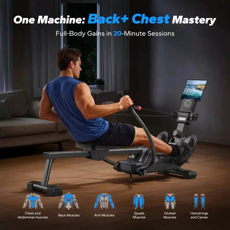 Real Rowing Feel R26 Indoor Double-Scull Magnetic Rowing Machine - Merach US