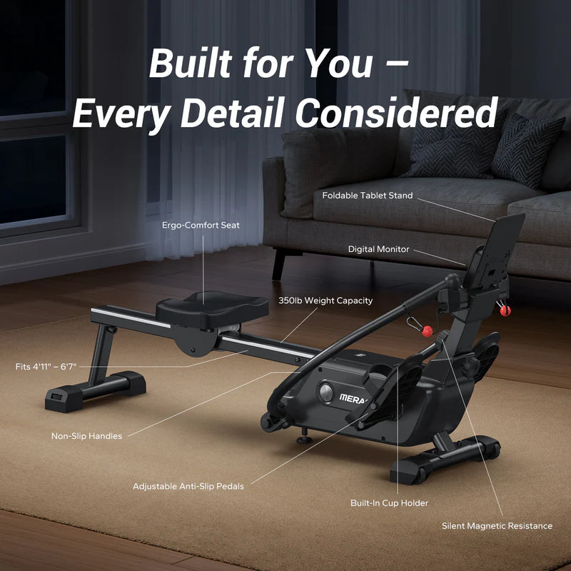 R26 Indoor Double-Scull Magnetic Quiet Rowing Machine - Merach US