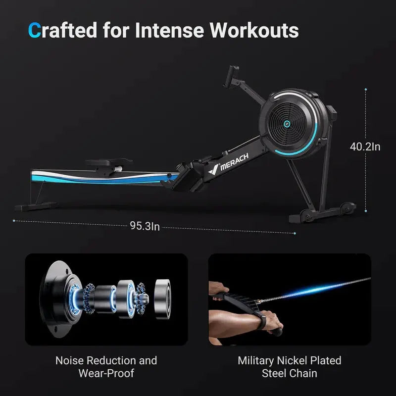 Merach NovaRow R50 Air Resistance Rower Best Rowing Machine for Home Merach