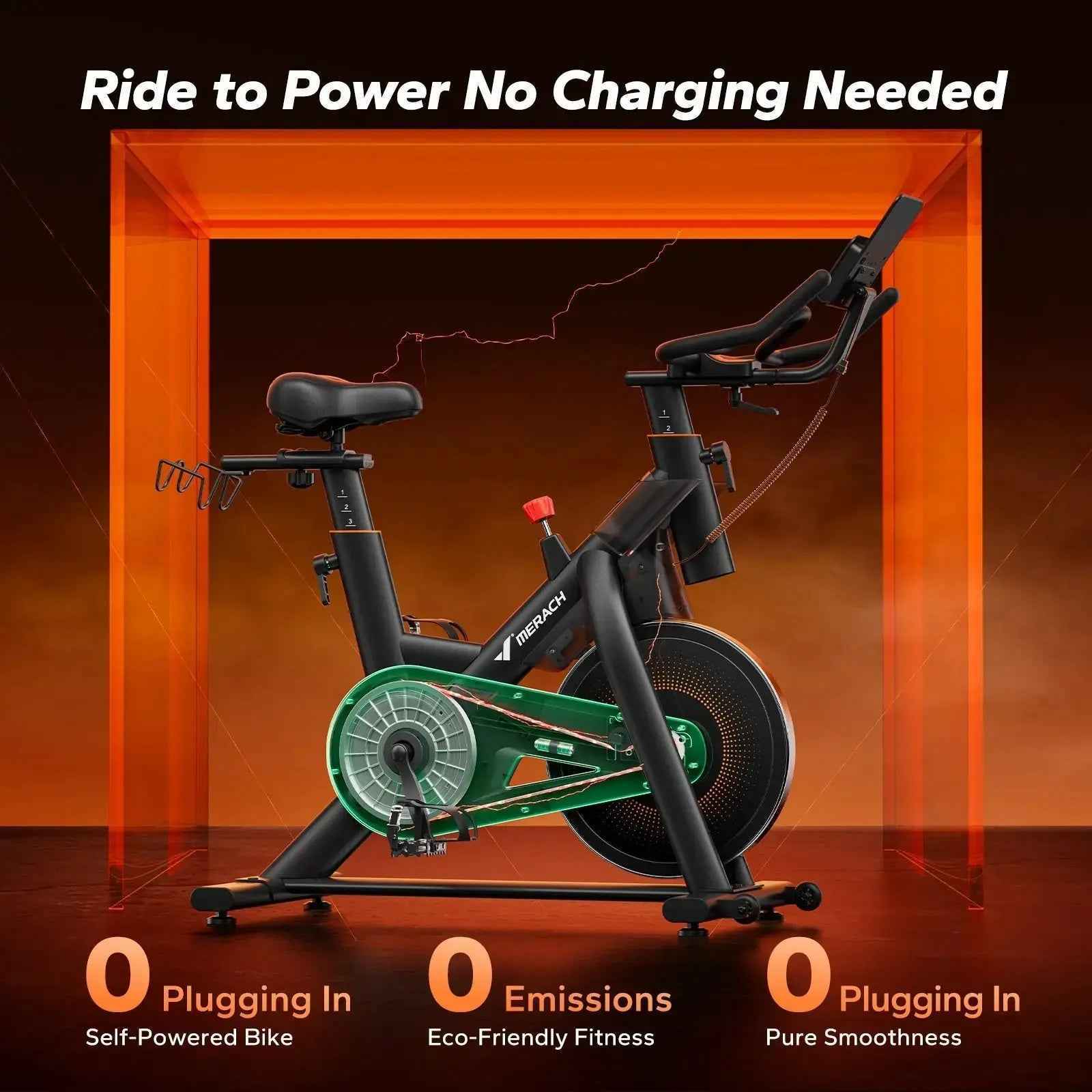 S29B2 Self-Powered Stationary Bike with Auto Resistance For Home Cycling Fitness