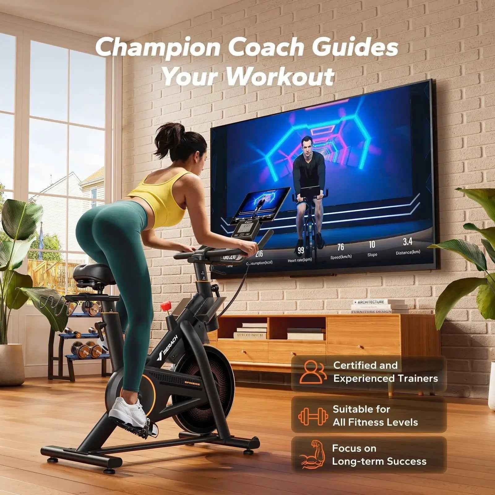 S29B2 Self-Powered Stationary Bike with Auto Resistance For Home Cycling Fitness