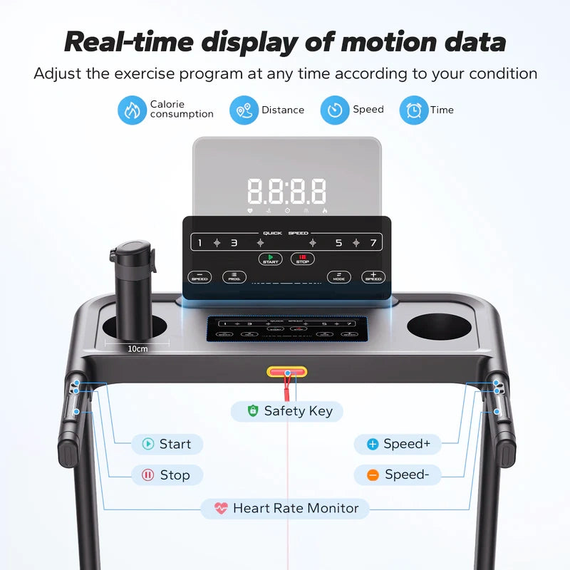 T12 Foldable Walking Treadmill with 6% Incline