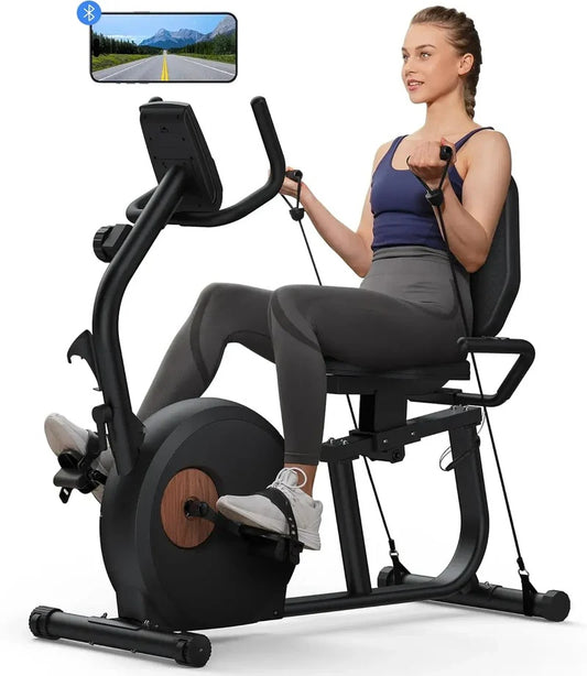 S23 Recumbent Exercise Bike With Resistance Bands - Merach US