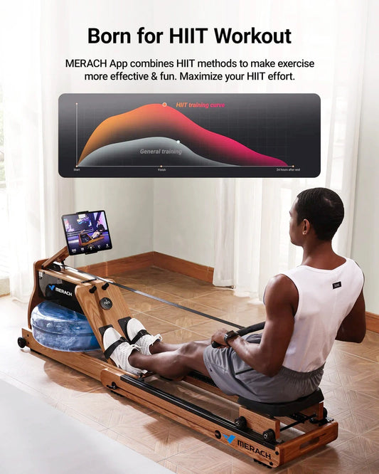 Merach 950 Dual-Resistance Wood Rowing Machine