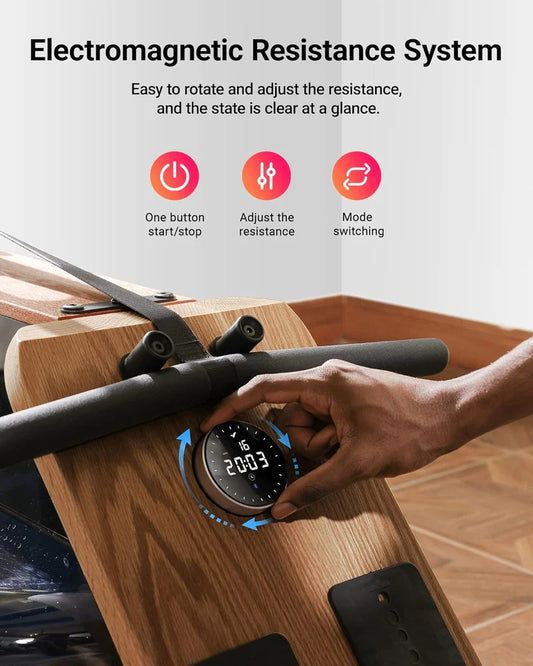 New Arrival 950R3Z Dual Resistance Wood Rower - Merach US