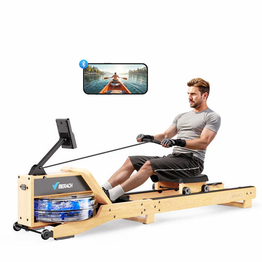 Merach R23 Luxe-Oak Foldable Water-Resistance Rowing Machine