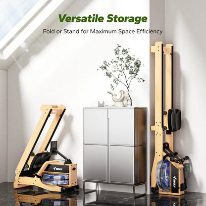 Merach R23 Luxe-Oak Foldable Water-Resistance Rowing Machine
