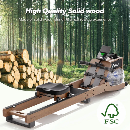 Merach R23 Eco-Rubberwood Water Rowing Machine