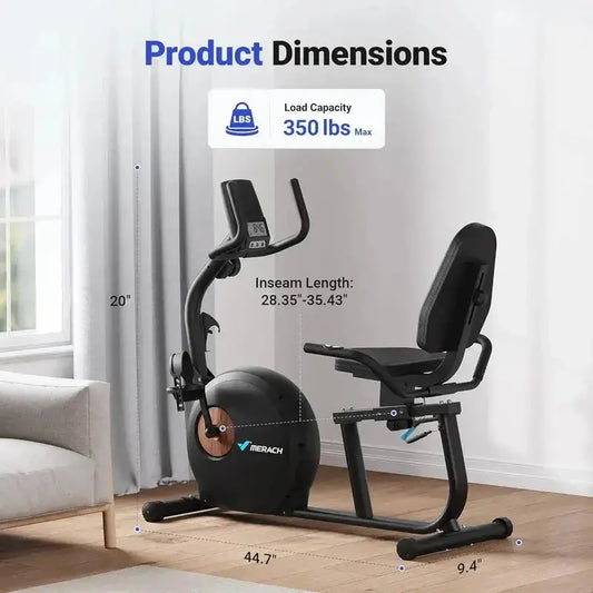 S23 Recumbent Exercise Bike With Resistance Bands Merach