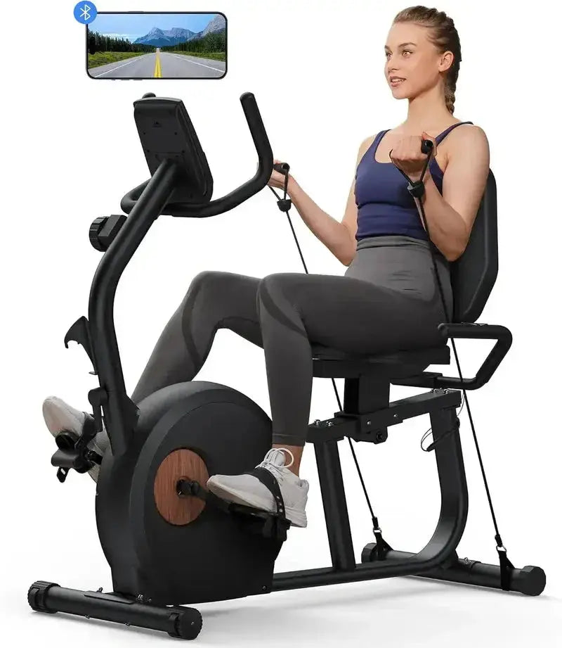 S23 Recumbent Exercise Bike With Resistance Bands Merach