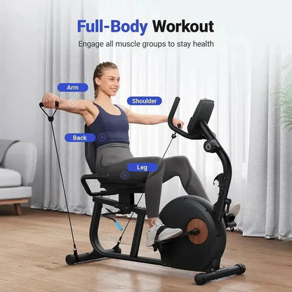 S23 Recumbent Exercise Bike With Resistance Bands Merach
