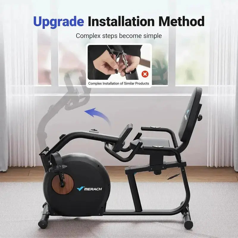 S23 Recumbent Exercise Bike With Resistance Bands Merach