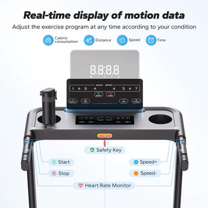 T12 Foldable Walking Treadmill with 6% Incline