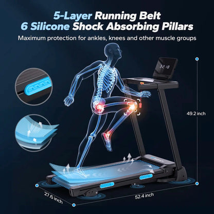 T12 Foldable Walking Treadmill with 6% Incline