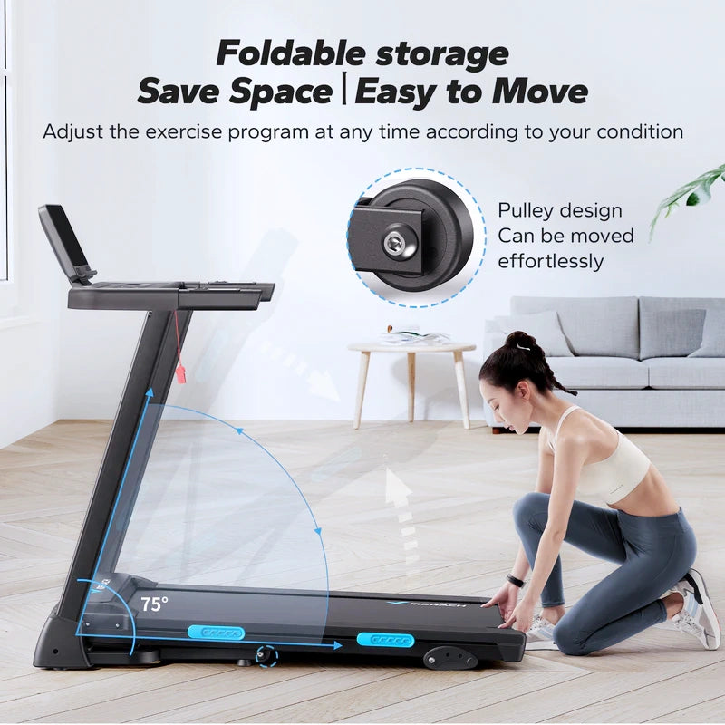 T12 Foldable Walking Treadmill with 6% Incline