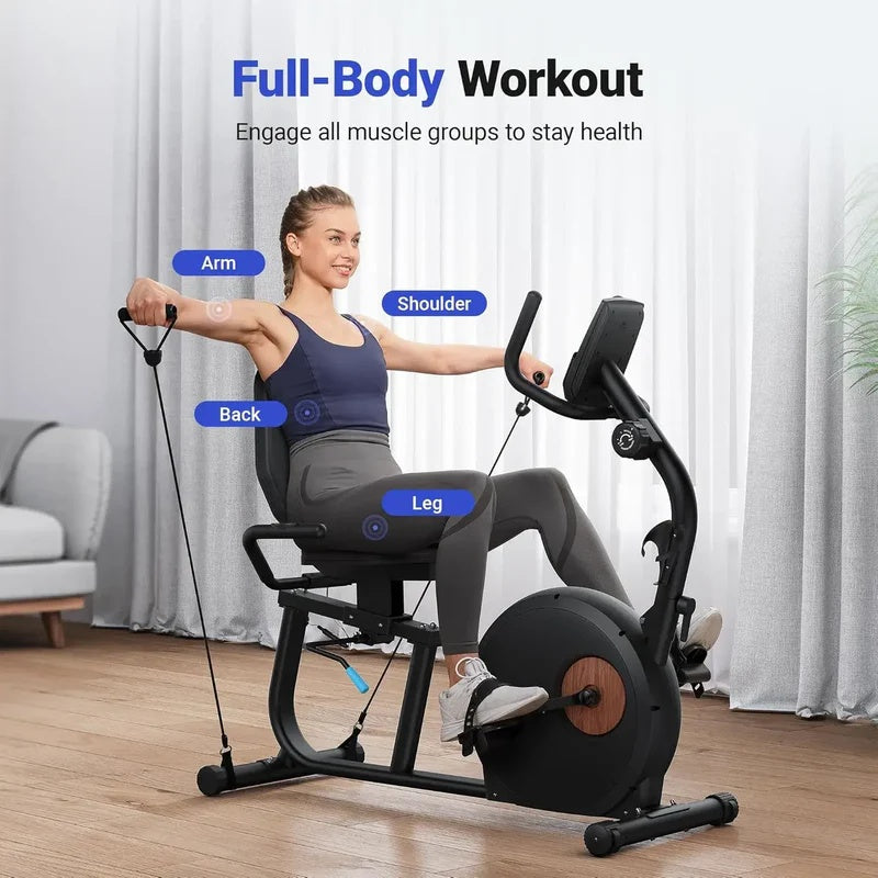 S23 Recumbent Exercise Bike With Resistance Bands - Merach US