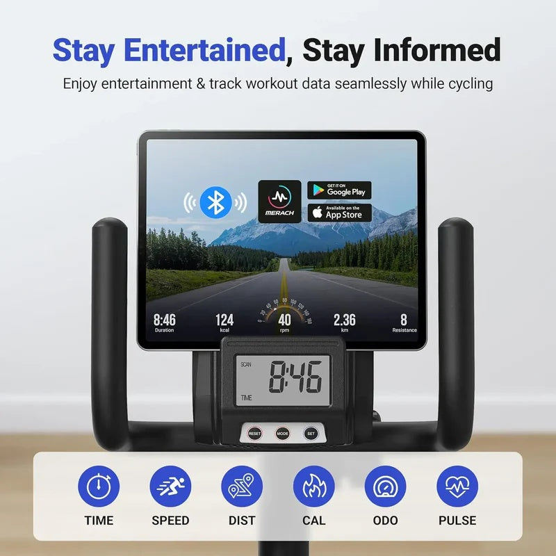 S23 Recumbent Exercise Bike With Resistance Bands - Merach US