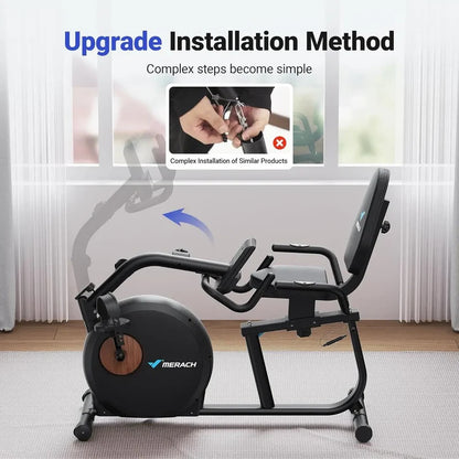 S23 Recumbent Exercise Bike With Resistance Bands - Merach US