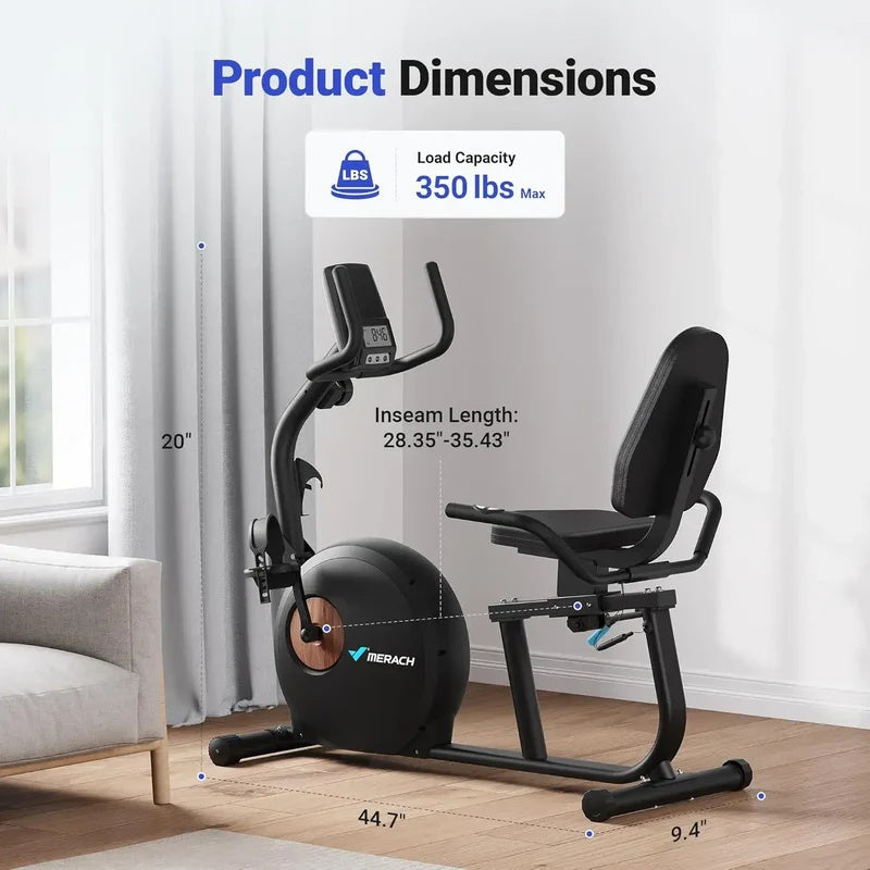 S23 Recumbent Exercise Bike With Resistance Bands - Merach US